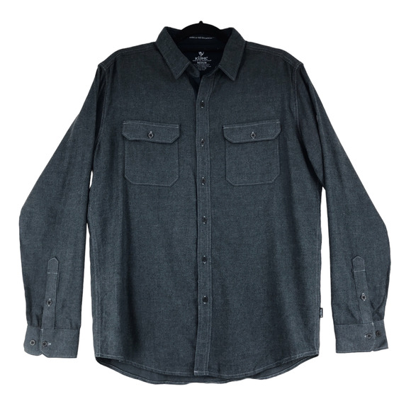 Kuhl Other - Kuhl Mens Size Medium Descendr Flannel Shirt Button Front Gray Cotton Tencel
